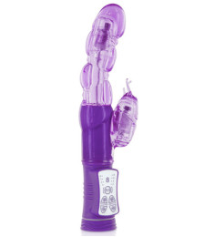 Vibromasseur rabbit violet tête rotative USB - CC5702020201